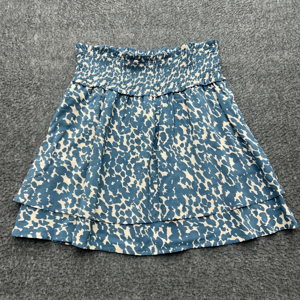 Rails Addison Mini Skirt in Turquoise Textured Spots Large Preppy Effortless